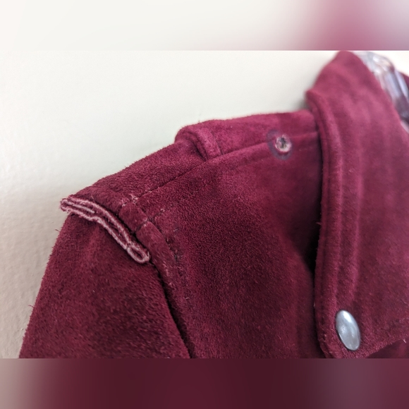 Free People x Understated 100% Leather Moto Jacket, Red/Wine/Burgundy (SIZE XS) - Picture 14 of 16